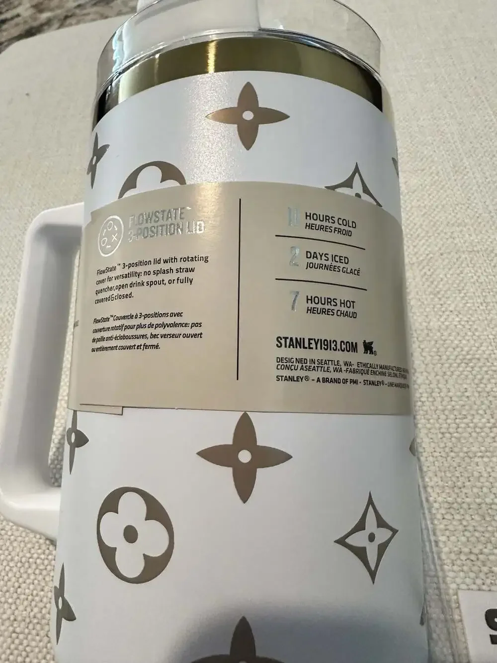 Custom Stanley FlowState 40oz Quencher H2.0 Tumbler with Designer-Inspired Patte - Picture 3 of 7